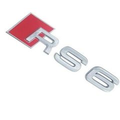 1PCS 12x3.1cm 3D ABS Car Body Rear Trunk Sticker Badge Decoration Accessories for Audi RS6 Emblem LOGO