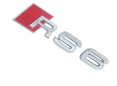 1PCS 12x3.1cm 3D ABS Car Body Rear Trunk Sticker Badge Decoration Accessories for Audi RS6 Emblem LOGO