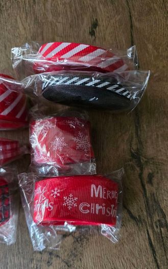 Bundle of Christmas ribbon