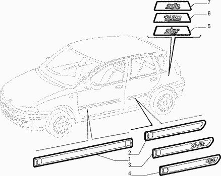 LH Front Door Moulding (Fiat Punto 176)