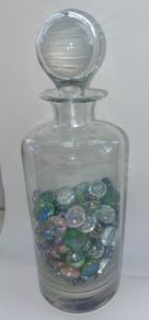 Glass Jar with Marbles for Flower arranging