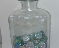 Glass Jar with Marbles for Flower arranging