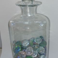 Glass Jar with Marbles for Flower arranging