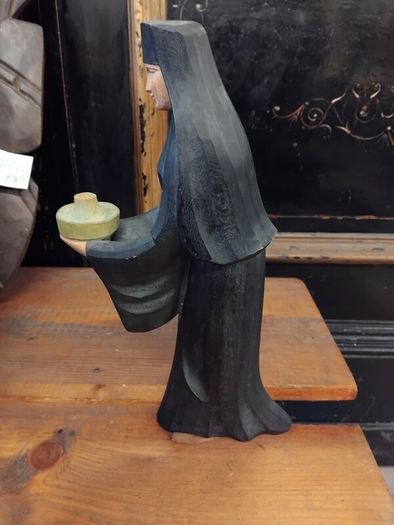 Wood Vintage Nun figure