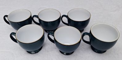 6 Denby Greenwich cups, saucers and small side plates