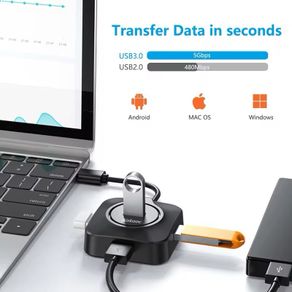 USB Hub 3.0 Splitter Mini Adapter 4 Ports High Speed + Micro Multiple Expander For PC Laptop Notebook