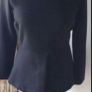 top zara long sleeve round neck suit fabric top with peplum Image 5