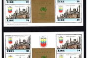 1988 Ireland Dublin Millennium Stamp Booklet Panes (HP29a &amp;b) in gold for Sypex 1988 Mint Never Hinged (MNH)