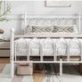 Double Bed Frame with Headboard and Footboard,Metal Platform Bed Frame Double Bed With Storage No Box Spring Needed,Strong Steel Slat Support/Mattress Base/White Image 5