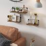 Floating Shelves for Wall Set of 3, Rustic Wood Wall Shelves with Wire Frame for Bedroom, Living Room, Bathroom, Kitchen Image 4