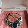 Vintage Celtic Penannular Brooch Green and Navy Image 2