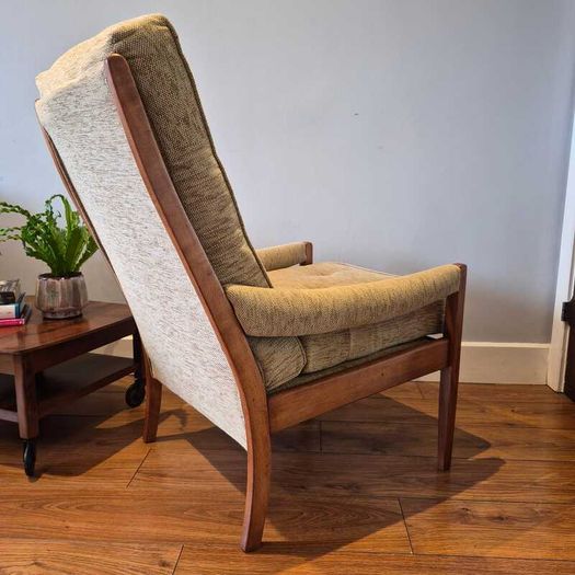 Vintage Mid-Century Modern High-Back Lounge Chair