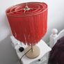 Orange fringed lamp on bass base Image 3