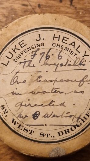 Antique Irish Chemist's Ointment Pots with Original Cardboard Packaging. Drogheda.