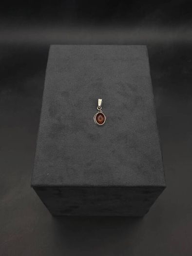 Vintage 925 Sterling Silver Natural Baltic Amber Charm
