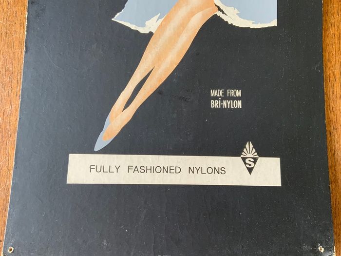 Vintage Ad Fashion Shop Advertising Showcard for Sunbeam Nylons - 2 Available