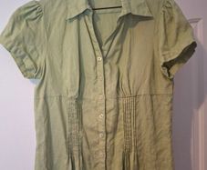 Green linen blouse Size M