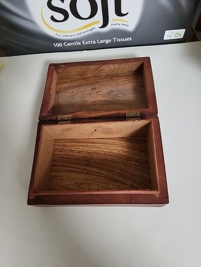 Carved wooden trinket box