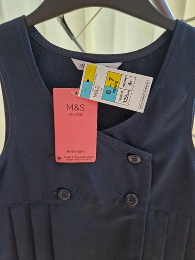Girls double breasted pinafore size 6-7