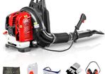 BU-KO 76CC Petrol Backpack Leaf Blower - Powerful 2 Stroke Air Cooled Engine - Lightweight With New and Improved Padded Support Straps While Using - Safety Gear
