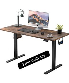 Electric Standing Desk 110x60cm, Height Adjustable Desk with Memory Handset, Stand Up Desk with