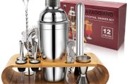 Cocktail Shaker Set,750 ML Stainless Steel Cocktail Mixing Set with Stand,Bartending Kit for Home,Bar,12 Pieces Bar Tool Kit for Christmas,Birthday,Anniversary,Weeding (FREE POSTAGE)