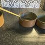 Set of Six Antique Copper brass Graduated Sauce Pans Image 7