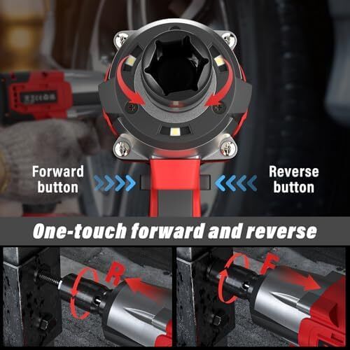 Cordless Impact Wrench,1/2" Brushless Power Impact Gun,2500RPM Electric Wrench, Max Torque 550N.m with 4 Sockets, 12PCS Screwdriver Bits, 4.0Ah Battery & Carry Box for Car Home
