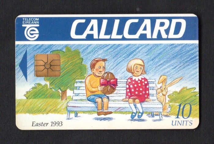 1993 Ireland Easter 1993 (Gemplus GEM1) Call Card Used. Telecom Eireann card number 1042.
