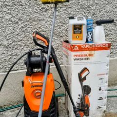 Yard Force 2000W 150 Bar Pressure Washer.Complete Car Wash Set