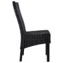 Dining Chairs 6 pcs Black Kubu Rattan and Mango Wood Image 3