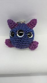 handmade crochet monster keyring