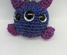 handmade crochet monster keyring