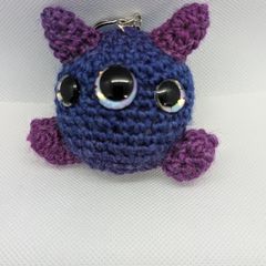 handmade crochet monster keyring