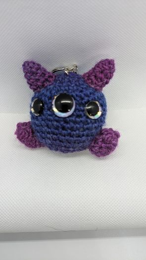 handmade crochet monster keyring