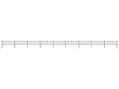Garden Fence with Hoop Top Steel 15.3x0.6 m Black