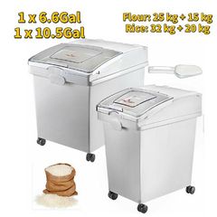 BRAND NEW Kitchen Container Ingredient Storage Bin W/ Wheel & Scoop