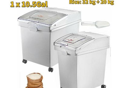 BRAND NEW Kitchen Container Ingredient Storage Bin W/ Wheel & Scoop