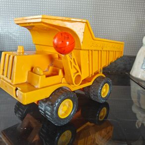 Fisher Price Dump Truck Vintage 1980s Plastic Toy Yellow Truck Made in USA