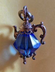 Beautiful 1970s silver and blue gemstone charm