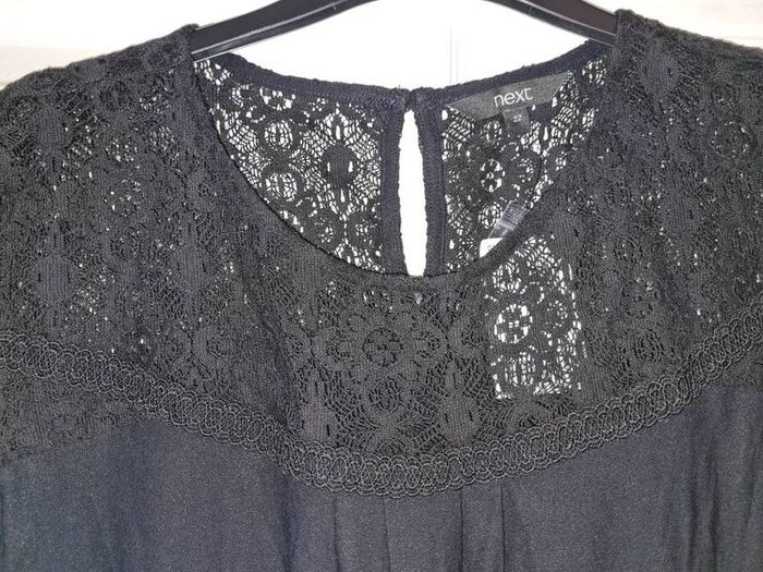 Plus Size (22) Next Black Lace Neck Top. New