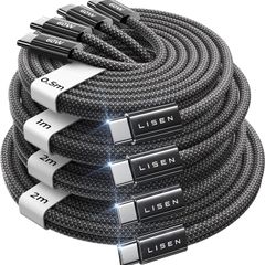 USB C to USB C Cable Charger 4-Pack [0.5/1/2/2M] for USBC to USBC Cable 60W C to Type C Charger Cables Fast Charging for iPhone 17 Pro Max 16 15 iPad Pro Air Samsung Galaxy S25 S24 Pixel Switch