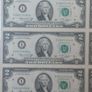 uncut 2 dollar bill sheet Image 3
