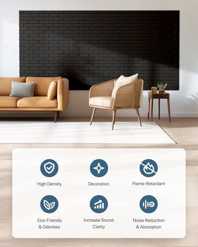 Sound Proofing Panels Self-Adhesive, 18 Pcs, Acoustic Panels for Studio, Gaming, Podcast, Theater, Echoes Absorption, Wall Decoration, Indoor Sound Quality Improvement, 12"X12"X0.4", Black