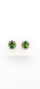 Vintage Natural Peridot On Sterling Silver Earrings