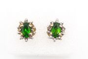 Vintage Natural Peridot On Sterling Silver Earrings