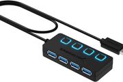 4-Port USB 3.0 Hub with Individual LED Power Switches