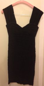 River Island black ruffle body con dress