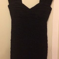 River Island black ruffle body con dress