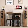 NEW SALE Record Player Stand with Charging Station, 3 Tier End Table with Vinyl Record Storage, Record Player Table with Storage, Turntable Stand for Vinyl Player in Living Room Bedroom Image 2